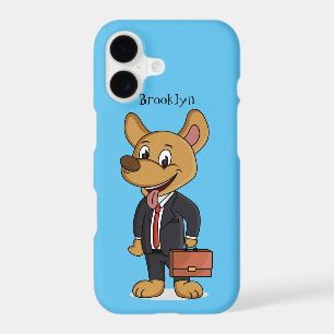 Funny dog wearing business suit cartoon