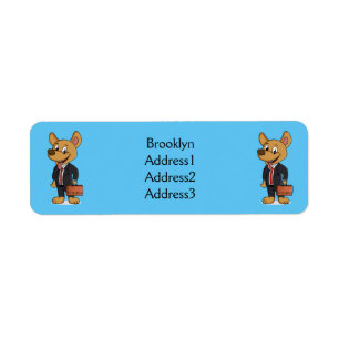 Funny dog wearing business suit cartoon