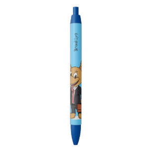 Funny dog wearing business suit cartoon  black ink pen