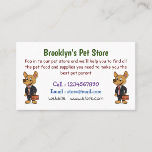 Funny dog wearing business suit cartoon card