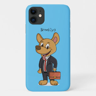 Funny dog wearing business suit cartoon Case-Mate iPhone case
