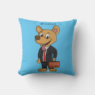 Funny dog wearing business suit cartoon cushion