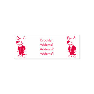 Funny dog wearing business suit cartoon self-inking stamp