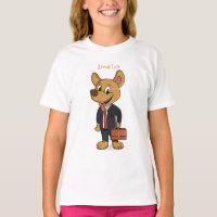 Funny dog wearing business suit cartoon