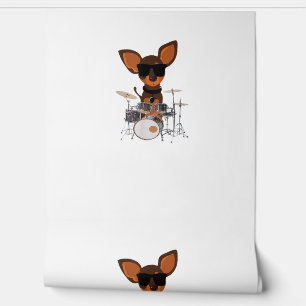 Funny Dog Wearing Sunglasses Playing Drums Drummer Wallpaper