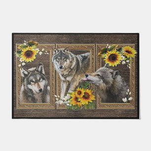 Funny Dog With Sunflower Rug, New Home Doormat