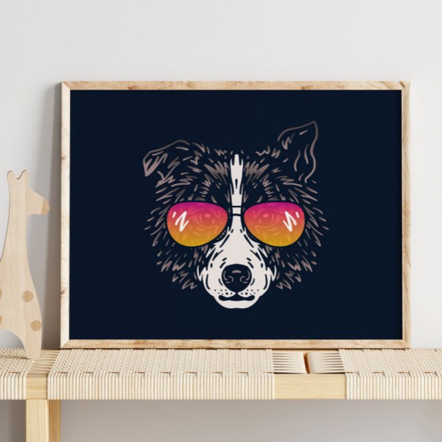 Funny Dog | With Sunglasses Wall Print (Creator Uploaded)