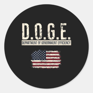 Funny Doge Department Of Government Efficiency Classic Round Sticker