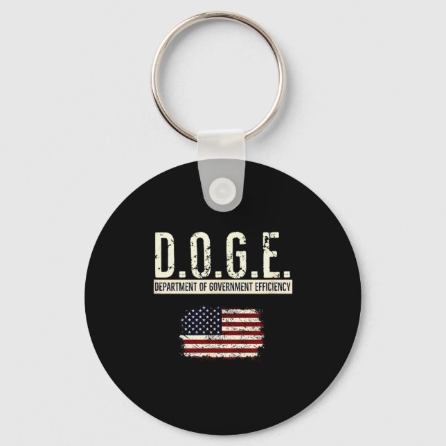 Funny Doge Department Of Government Efficiency Tee Key Ring (Front)