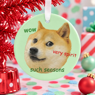 Funny Doge Meme Shiba Inu Such Seasons Wow Ornament