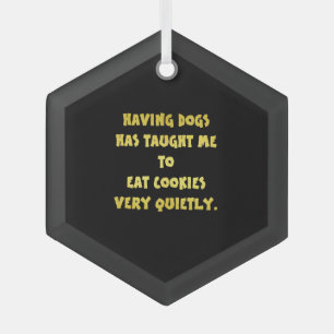 Funny Dogs and Cookies Joke Glass Tree Decoration