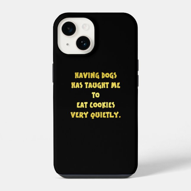 Funny Dogs and Cookies Joke iPhone Case (Back)