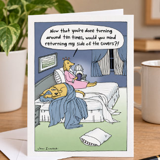 Funny Dogs Cartoon Couple Wedding Anniversary Card