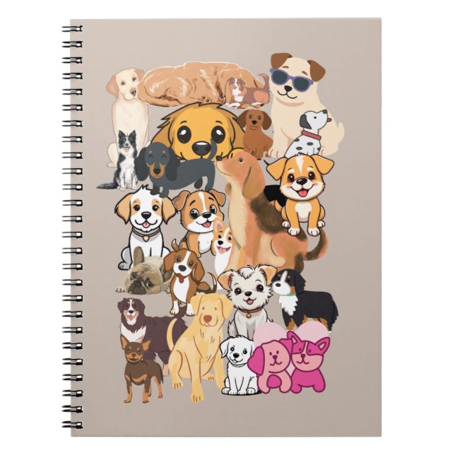 Funny Dogs Family Portrait Notebook  (Front)