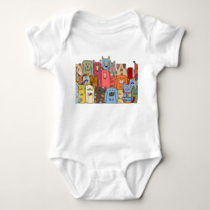 Funny dogs family: seamless pattern. baby bodysuit