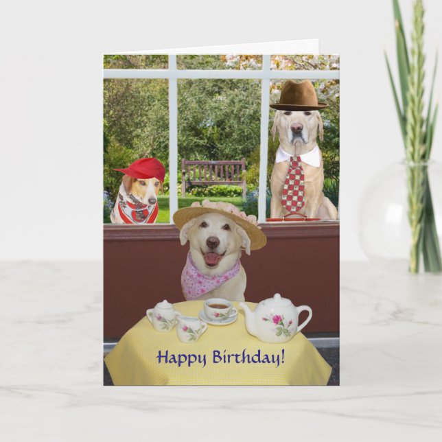 Funny Dogs/Labs Female Birthday Card (Front)