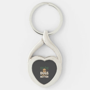 Funny Dogs Make It Better Key Ring