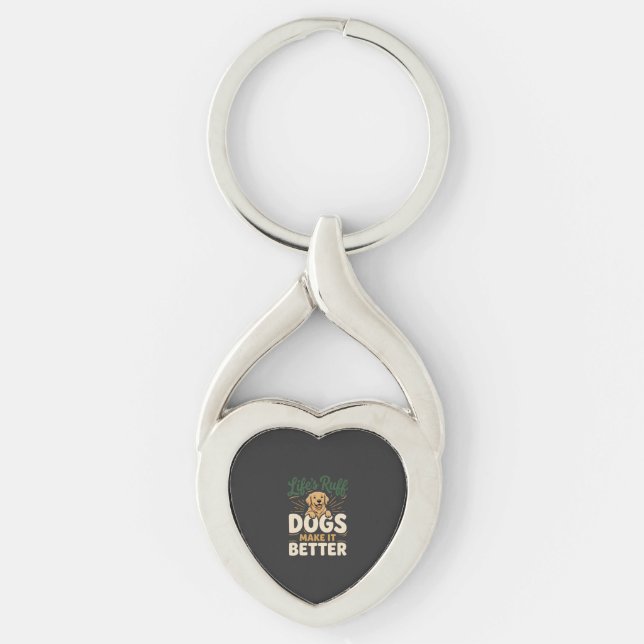 Funny Dogs Make It Better Key Ring (Front)