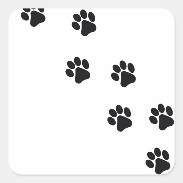 Funny dog's paw  print square sticker (Front)