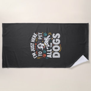 Funny Dogs Pet Lover Vector Beach Towel
