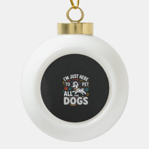Funny Dogs Pet Lover Vector Ceramic Ball Christmas Ornament