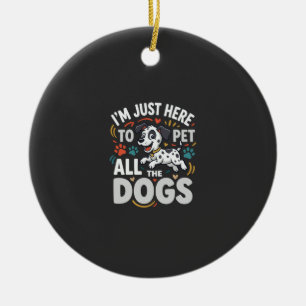 Funny Dogs Pet Lover Vector Ceramic Tree Decoration