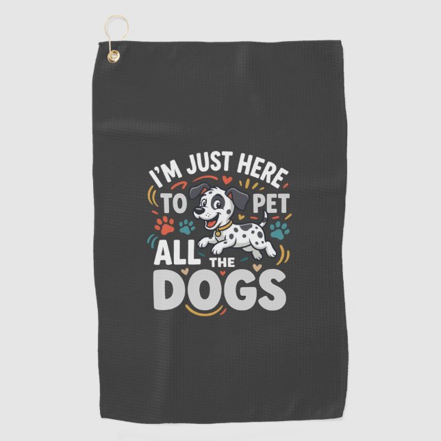 Funny Dogs Pet Lover Vector Golf Towel (Front)