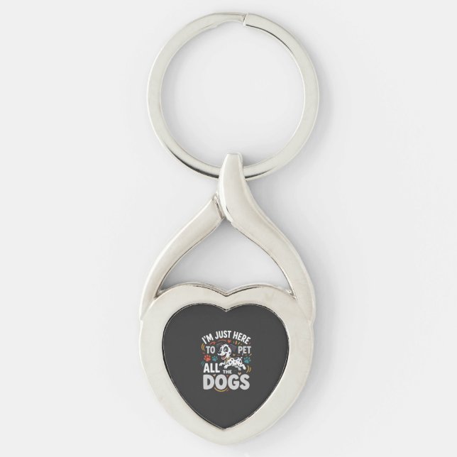 Funny Dogs Pet Lover Vector Key Ring (Front)