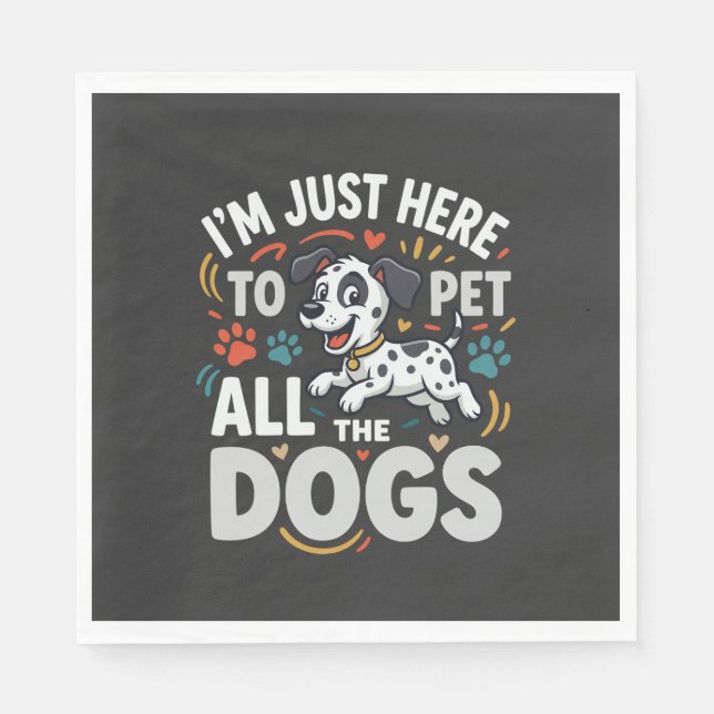 Funny Dogs Pet Lover Vector Napkin (Front)