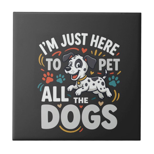 Funny Dogs Pet Lover Vector Tile (Front)