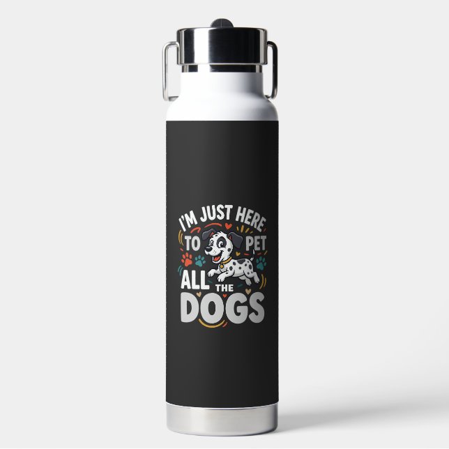 Funny Dogs Pet Lover Vector Water Bottle (Front)