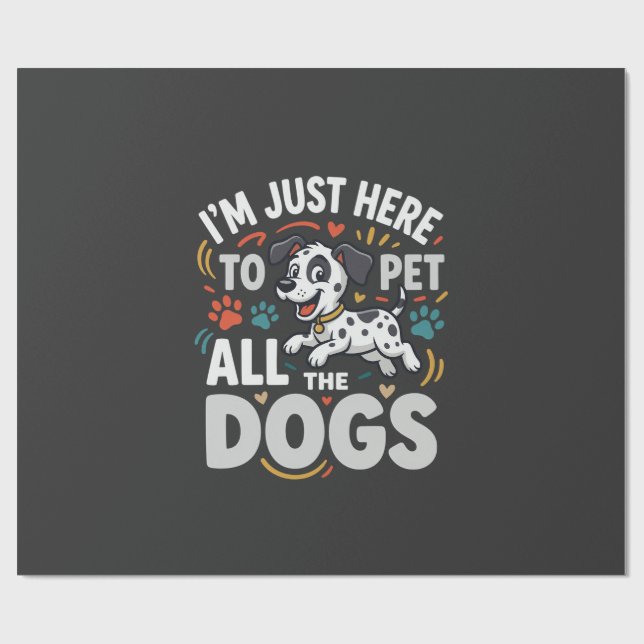 Funny Dogs Pet Lover Vector Wrapping Paper (Flat)