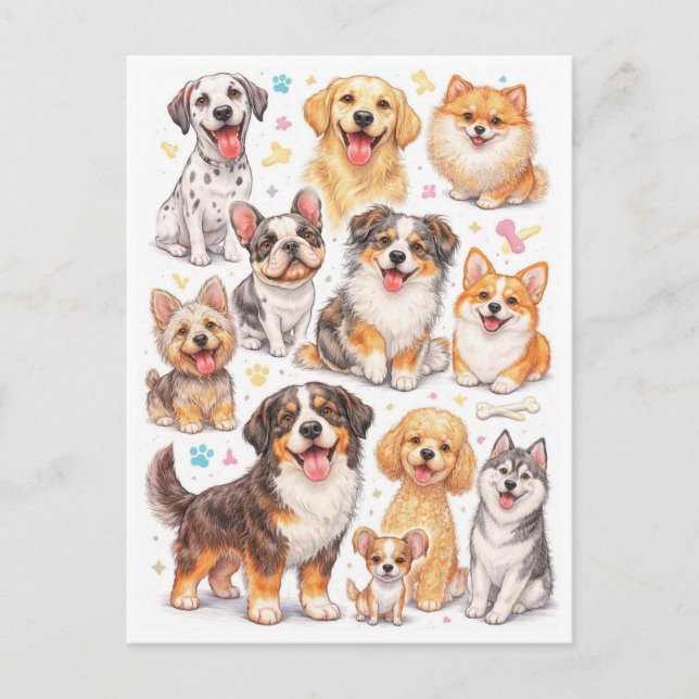 Funny dogs. Postcard (Front)