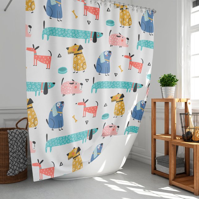 Funny Dogs Shower Curtain (Creator Uploaded)