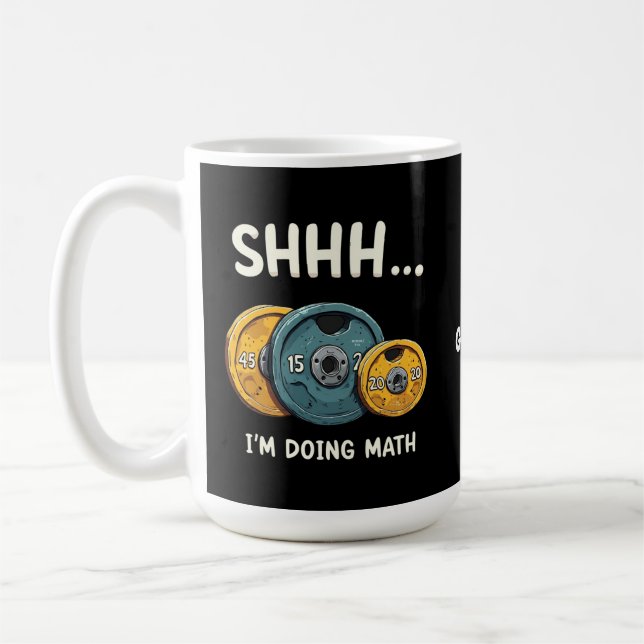  Funny Doing Math Weight Lifting Workout Training  Coffee Mug (Left)