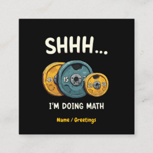 Funny Doing Math Weight Lifting Workout Training Square Business Card