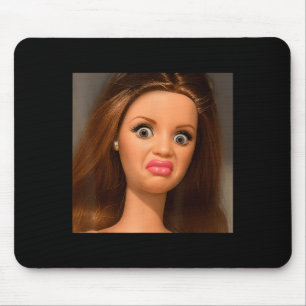 Funny Doll Face Meme Disgusting  Mouse Pad