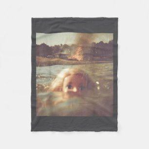 Funny Doll Face Swimming Meme  Fleece Blanket