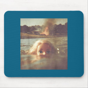 Funny Doll Face Swimming Meme Mouse Pad