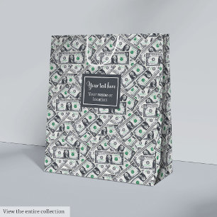Funny dollar pattern personalised custom gift bag