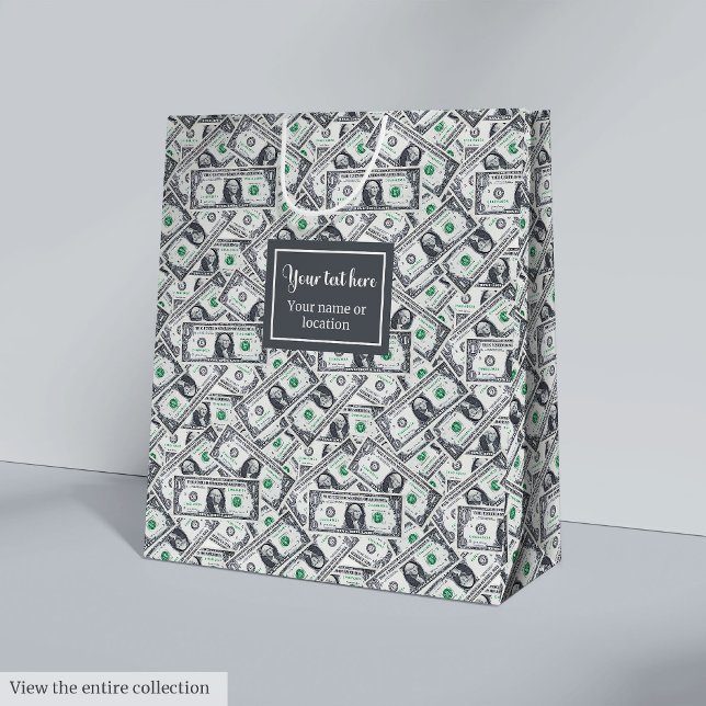 Funny dollar pattern personalised custom gift bag (Funny dollar pattern personalized custom gift bag )