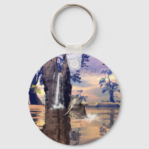 Funny dolphin key ring
