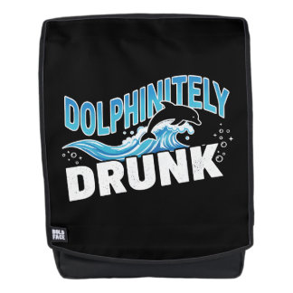 Funny Dolphinitely Drunk Pun Dolphin Party Backpac Backpack