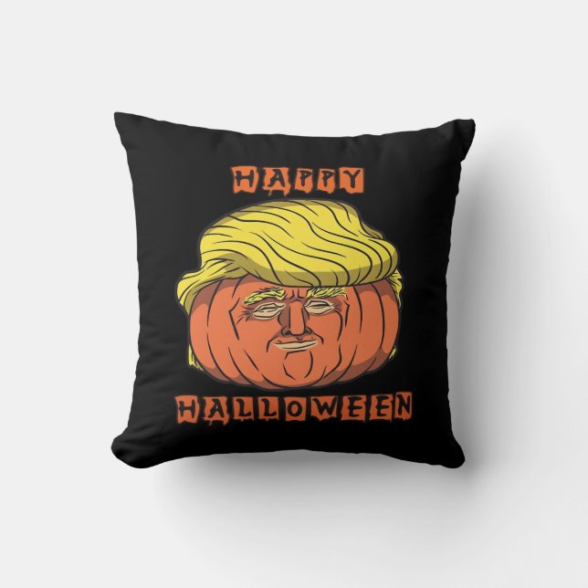 Funny Donald Pumpkin Halloween Cushion (Front)