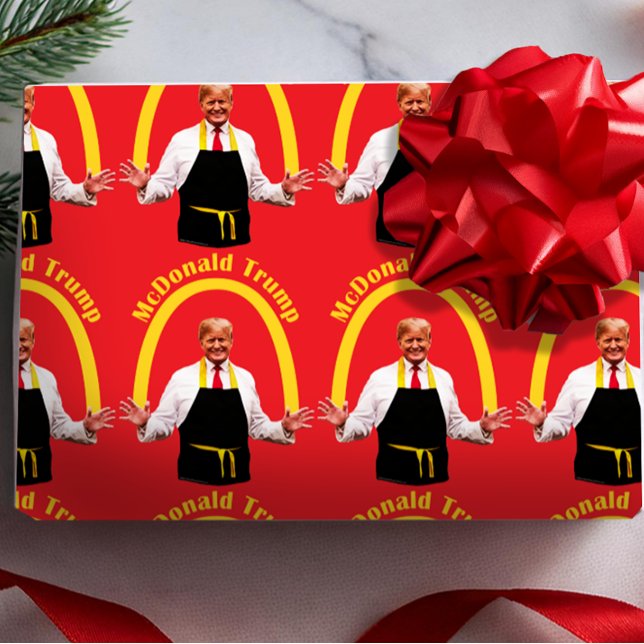 Funny Donald Trump 2024 French Fries Quote Meme Wrapping Paper (funny donald trump wrapping paper)