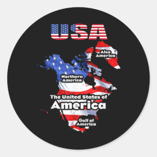 Funny Donald Trump American Flag Canada Greenland  Classic Round Sticker