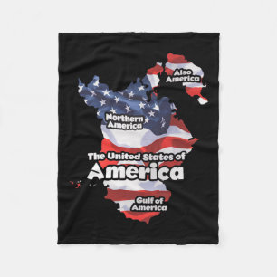 Funny Donald Trump American Flag Canada Greenland Fleece Blanket