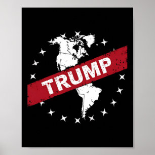 Funny Donald Trump American Flag Canada Greenland  Poster