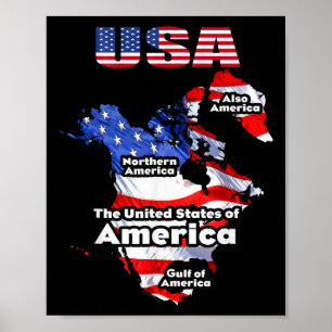 Funny Donald Trump American Flag Canada Greenland Poster