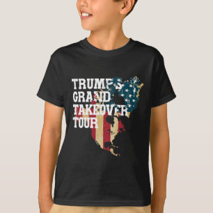 Funny Donald Trump American Flag Canada Greenland T-Shirt